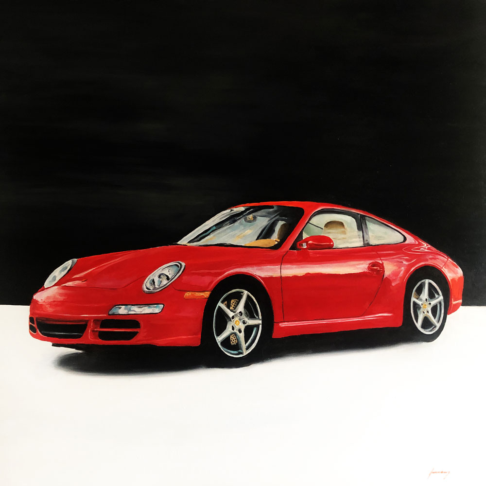 Tableau peinture huile Porsche