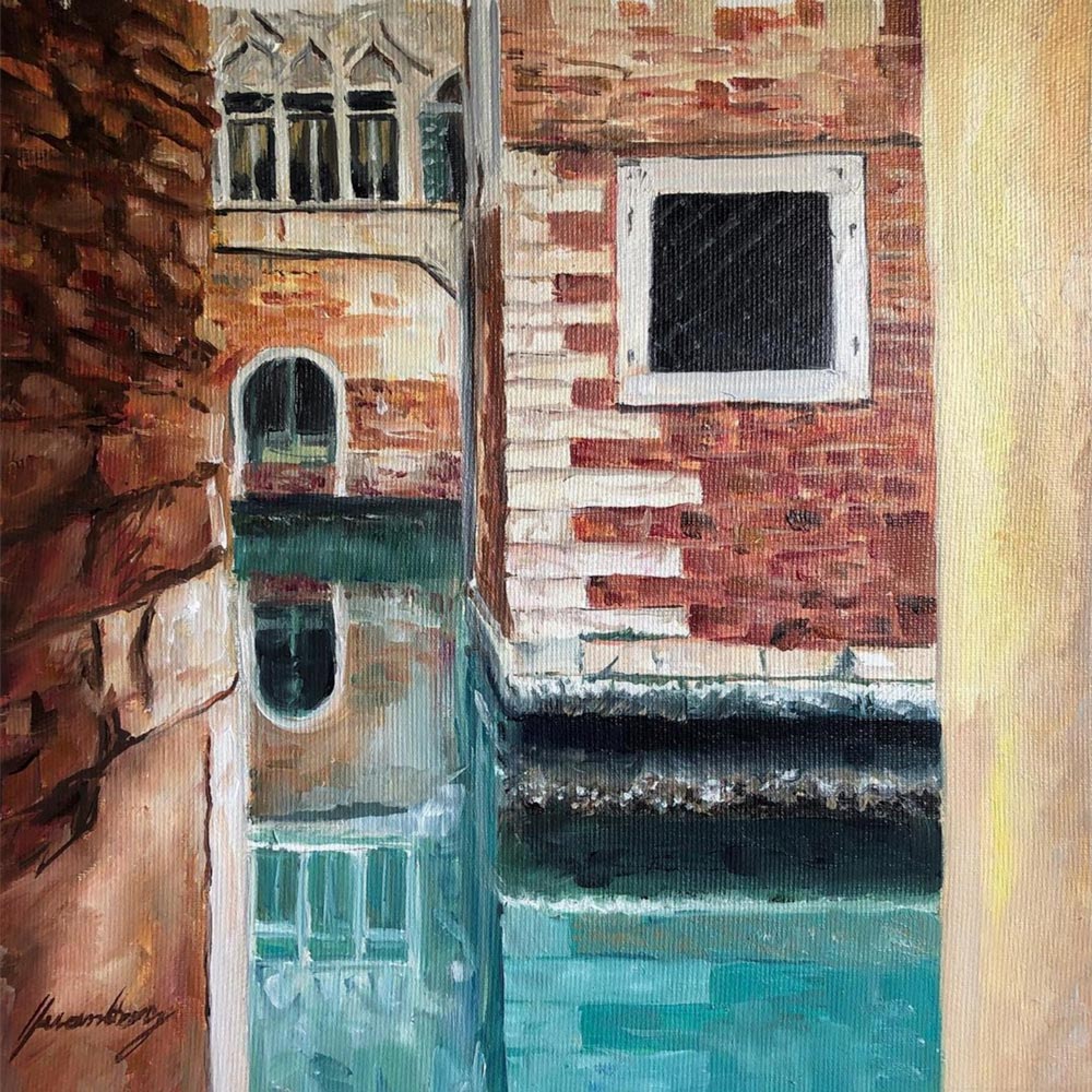 peinture à l'huile d'une vue de Venise