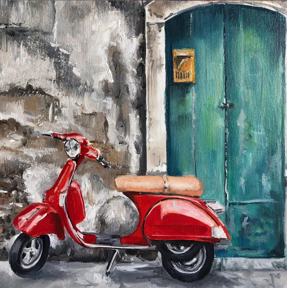 Tableau sur canvas Vespa rouge